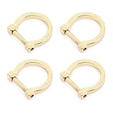 CRAFTMEmore D-Rings with SCREW Shackle Horseshoe U Shape Dee Ring DIY Leather Craft Purse Replacement for 1/2 Inch Strap 4 pcs (Gold)