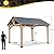 YOLENY 11' x 13' Wood Gazebo Outdoor Gazebo Spruce Wood Framed Gazebo with Black Steel Hardtop Roof for Garden, Patio, Lawns, Parties