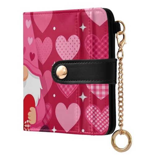 Petit portefeuille fin avec blocage RFID femmes et couples motif nains