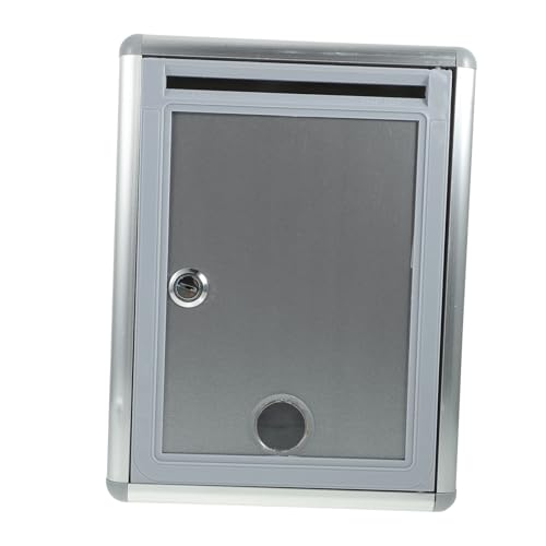 Homoyoyo Caja de de con Cerradura Buzón de Pared Seguro con Gran Capacidad Superficie Lisa Fácil de Limpiar para y Quejas Confidenciales Color Plata Gris