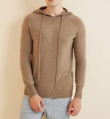 Mens Hooded Sweater Merino Wool Solid Color Knit Sweaters Warm Long Sleeve Pullover Jumpers4