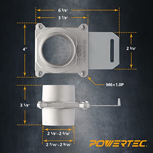 Image of POWERTEC 70325 Blast Gate 2-1 /2 Inch, w /Anti Clog and Air Leak Seal for Dust Collection