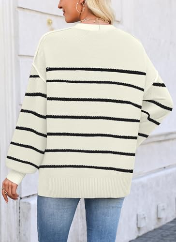 Image of WEACZZY Women Crew Neck Long Sleeve Ribbed Knit Side Slit Pullover Sweaters