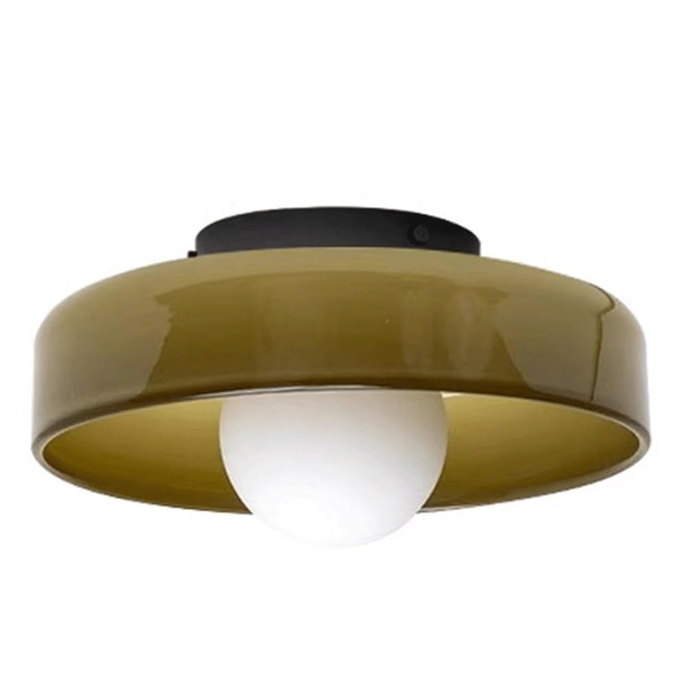 SXSCARKX Ceiling Light Fixtures Large Orange Glass Kitchen Semi Flush Mount Nordic Simple Round Bedroom Wall Sconces Lighting for Living Room﻿