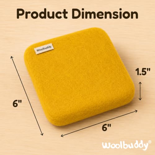 Image of Woolbuddy Needle Felting Mat 6 x 6 x 1.5 Inch (Gold), Pure Wool Felt Pad