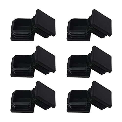 Image of 1.25 inch 1 1 /4 Square Tubing End Cap Plastic Plugs 12 Pack, 1.25 Inch Tube End Cap 1 1 /4 Black Square Plug 1.25 inchx1.25 inch Fence Post Pipe Cap 1.25x1.25 Inch Tubing Insert