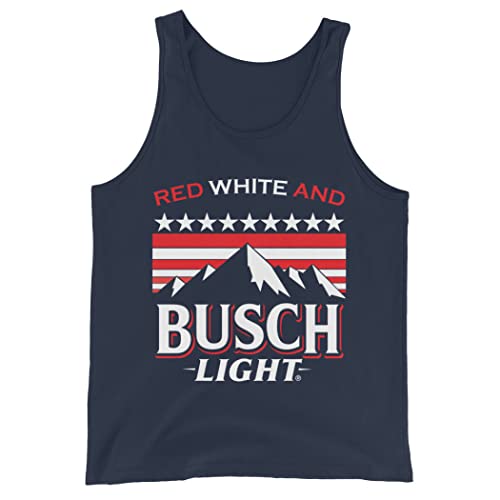 Busch Light Red White Light Mountains Navy Tank Top (as1 Alpha x_l Regular Regular XLarge)