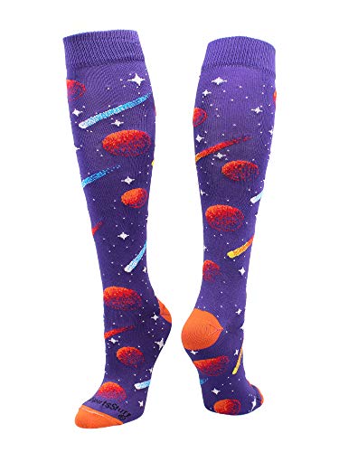 MadSportsStuff Outer Space Galaxy Socks Athletic Over the Calf Length