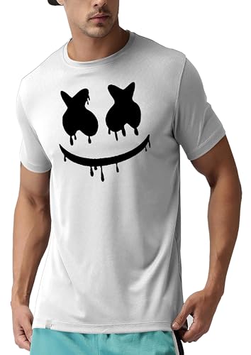 Image of Marshmello White Printed Polyester T-Shirt for Men and Women