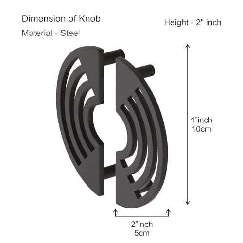 Image of COMPASS Stainless Steel Camila Cabinet Knobs, Drawer Pulls, Knobs for Dresser Drawers, Drawer Knobs Handle, Kitchen Knobs (Jet Black Finish) Pack of 4 pcs
