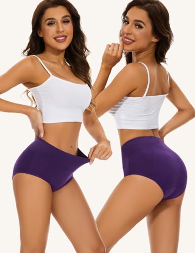 Image of Allbase Incontinence Underwear for Women High Absorbency Period Panties Ladies Leakproof Protective Menstrual Postpartum Bladder Control Washable Cotton Briefs Multipack Plus Size