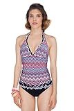 Profile by Gottex Women's Party Time Printed V-Neck Halter Tankini