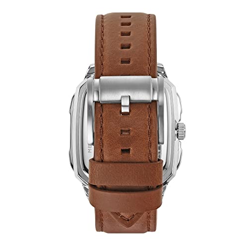 Image of Fossil Mens 42 mm Inscription Blue Dial Leather Analogue Watch - ME3202