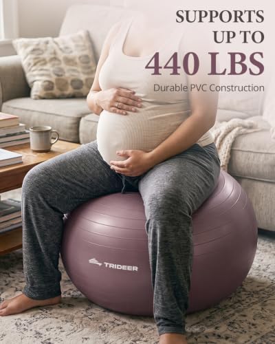 Image of Trideer Exercise Ball, Stability Yoga Ball for Physical Therapy, Active Sitting, Pregnancy & Birth Labor Prep, Core Strength, Balance Training, Posture Improvement and Daily Stretching, 55 /65 /75cm