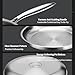 Siraat Pure Titanium Pan, 100% Pure Titanium Hammered Non-Stick Frying Pan with Lid - No Coating Cookware for All Stovetops, Induction, Gas, Electric - Home Titanium Cookware (With lid, 11.02)