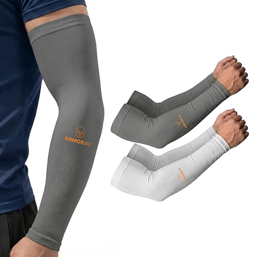 Image of Arm Sleeves for Men and Women - UV Sun Protection Cooling Compression - Tattoo Cover Up Sleeve for Daily Wear & Work