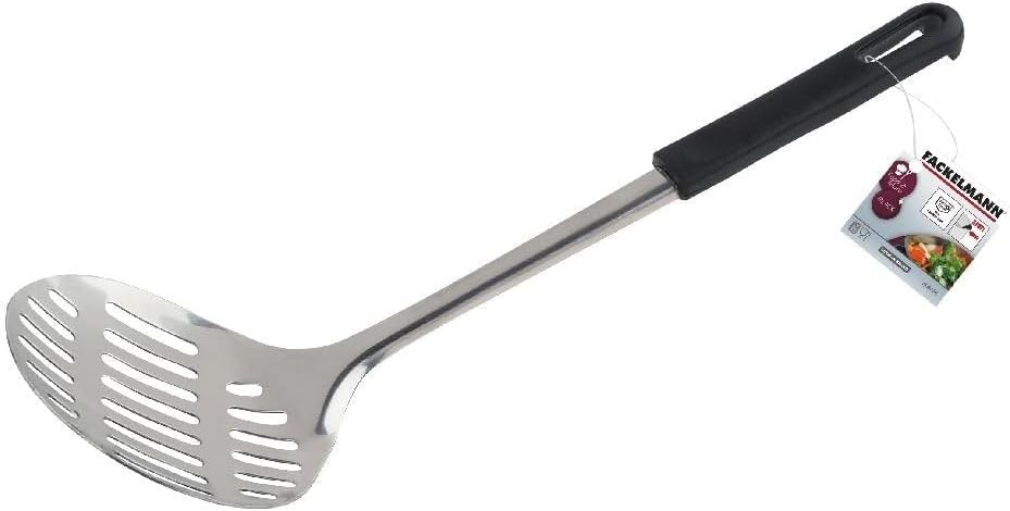 Fackelmann 13" Stainless Steel Skimmer, Silver/Black