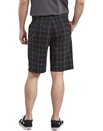 Dickies Men's 11 Inch Flex Active Waist Washed Yarn Dyed Short, Grey Plaid, 32 #TOP3