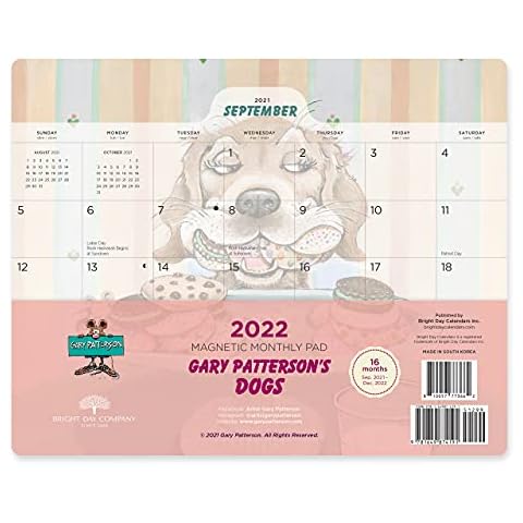 Bright Day 2022 Magnetischer Kühlschrank-Kalender Gary Patterson Wandkalender Pad Cover