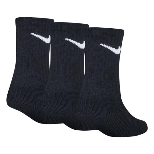 Nike Young Athletes Toddler Kids Cushioned 3-Pair Crew Socks Shoes 7C-10CY/4-5 (Sock Size)2