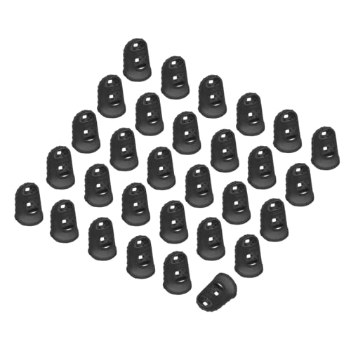 PATIKIL フィンガーチップカバー 黒シリコンフィンガープロテクターグローブ 通気性のある再利用可能な指先キャップ 乾燥肌や指のひび割れに Mサイズ 30個