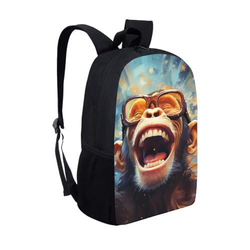 Funny Monkey School Backpack For Girls Boys Kids,Lightweight Elementary Student Bookbag Perfect for Back to School2