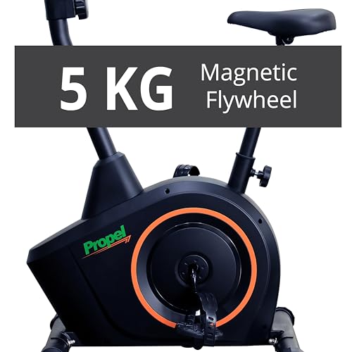 Image of Propel FitnessOne HU 57i Silent Upright Cycling Machine for Home | 5Kg 2-Way Flywheel | 8-Level Magnetic Resistance | LCD Performance Monitor | Hand Pulse Sensors | 120 Kg Capacity | Adjustable Seat