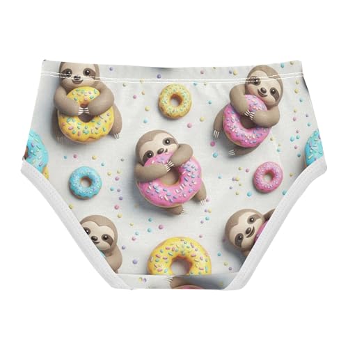 Toddler Underwear Floral 2t Cotton Cute Panties Girl Stylish Briefs Underpants Cute Sloths Donuts Icing Sprinkles2