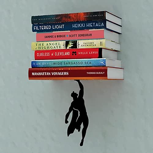 Image of Superhero Floating Bookshelf - Invisible Book Shelf for Wall Decor Home Library - Metal Book Shelf - Superhero Home Decore Bookshelves