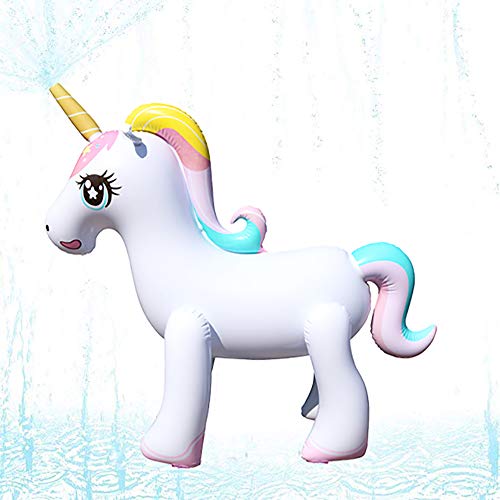 Happytime Giant Inflatable Unicorn Yard Sprinkler Newest Outdoor Inflatable Unicorn Sprinker Water Toy for Adults Kids,Over 4 Feet Tall