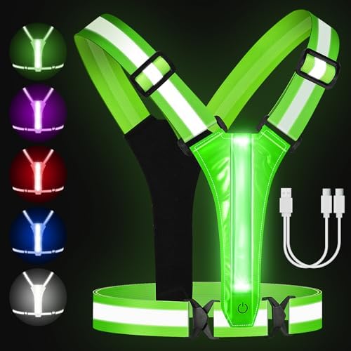 LED Reflective Running Vest - Light Up Running Vest with 3 Light ...