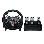 Logitech G29 Driving Force Gaming Rennlenkrad, Zweimotoriges Force Feedback, 900° Lenkbereich, Racing Leder-Lenkrad, Verstellbare Edelstahl Bodenpedale, für PS5, PS4, PC, Mac - Schwarz