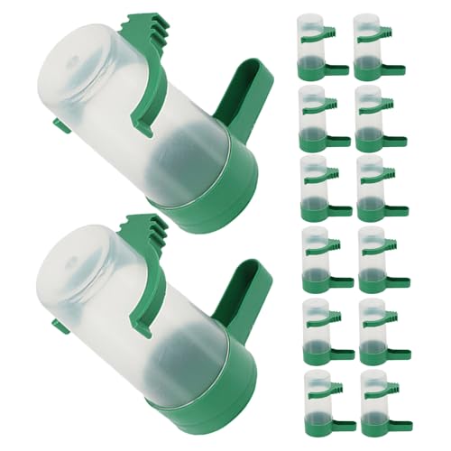 Toyvian - Toyvian Distributeur d'eau Automatique Anti-Débordement pour Cage à Oiseaux Lot de 18 Petits Abreuvoirs Transparents en Plastique pour Perruches Ondulées et Perroquets Accessoire