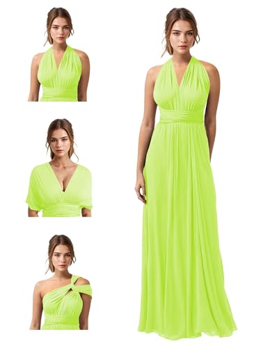 Image of JAEDEN Bridesmaid Dresses Multiway Convertible - Long Bridesmaid Dresses Chiffon Pleat 2026