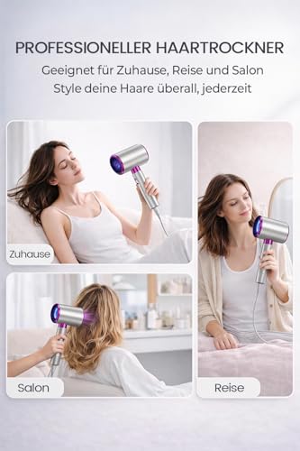 DMTIVMG 2400W Ionen-Haartrockner mit Kaltluftstufe, 3 Heizstufen & 2 Gebläsestufen, inklusive Diffusor und Stylingdüse, leiser Föhn für Zuhause 6