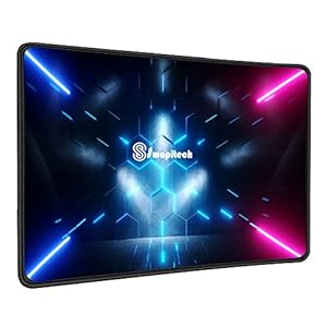 SWAPITECH Gaming Mouse Pad Speed Type, Laptop Desk Mat, Computer Mouse Pad, Smooth Mouse Control, Waterproof, Anti-Slip Rubber Base, Stitched Edges (Size- 35 x 25 x 0.4cm) (Neon Spaceship)