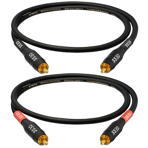 Image of CNCESS CESS-075-2f Heavy Duty Waterproof RCA Cable, Phono Male to Male (2 FT)