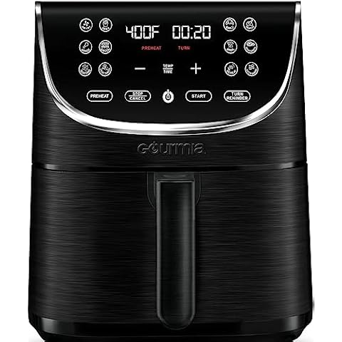 Gourmia Air Fryer Oven Digital Display 7 Quart Large AirFryer Cooker 12 Touch Cooking Presets Cover