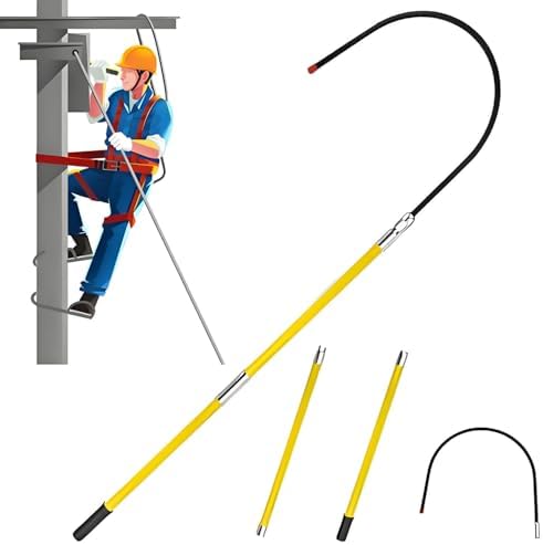 High Voltage Insulated Rescue Hook - 18" Fiberglass Electrical Rescue Tool, 220lb Load Capacity, Portable Hotstick for Safe Electrical Rescue, Green Color