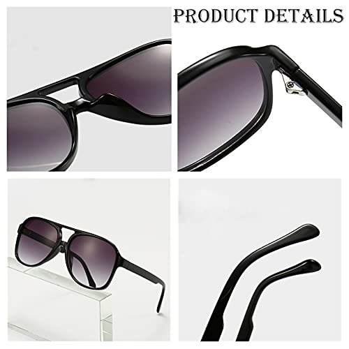 Nidovix Polarized Classic Vintage Aviator Sunglasses For Men Women Large Frame Retro 70S Sunglasses (Black/Orange) #TOP5