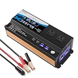 インバーター 1200W (瞬間2000W対応) DC12V/24V自動変換→AC100/110V 無音設計/過保護機能搭載 キャンピングカー・防災備蓄・太陽光発電兼用 ACポート×2 USBポート×2 typeポート×2 シガーソケットx2 国内電化製品対応 アウトドア/緊急電源用 修正正弦波