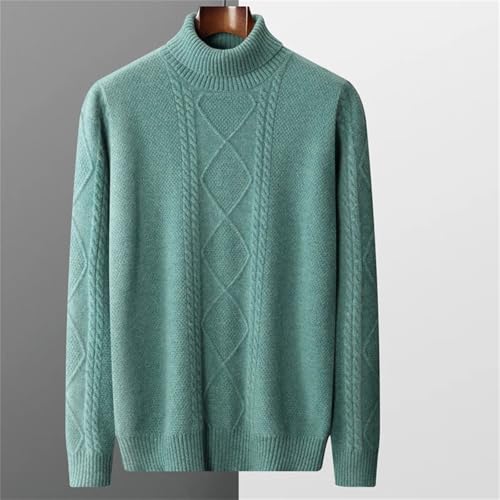 Men's Solid Merino Wool Sweater Thickened Warm Knitted Casual Turtleneck Pullover Jumper2