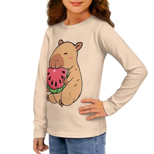 Image of Girls Long Sleeve T Shirt Cute Cartoon Crewneck Shirt for Kids 3-16Y Fall Winter Clothes