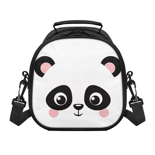 CREAMIC Panda Lunch Box for Boys Cute Lunch Box for Teen Boys with Handle Reusable Aesthetic Lunch Tote Bag for Delivery Hot and Cold Foods Cooler Food Containers Pouch