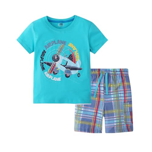 Image of Boy Shorts Sets Dinosaur Animal Print Shirt Summer Outfits Set 2pcs Casual Clothes