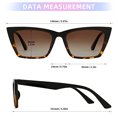 JOOX Polarized Classic Square Cat Eye Sunglasses for Women, Trendy shades with 100% UV protection3