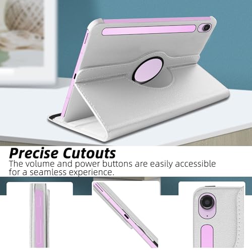 Image of TGK Rotating Cover for Samsung Galaxy Tab S9 FE 10.9 inch Tablet 360 Degree Rotating Leather Flip Case (White)