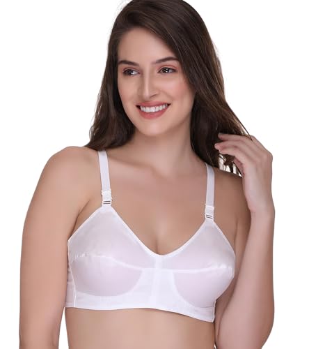 Image of SONA Bee-Heart Women's Cotton Full Coverage Non Padded Elastic Straps Bra Pack of 2