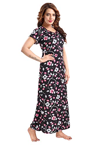 Image of Fabme Women's Satin Floor Length Night Dress Nighty
