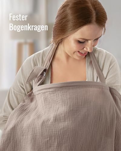 Blissful Diary Muslin Stilltuch für Stillende Frauen – Atmungsaktives Stillschal mit Bogenausschnitt, Praktisches Stilltuch für unterwegs… – Ansicht 4